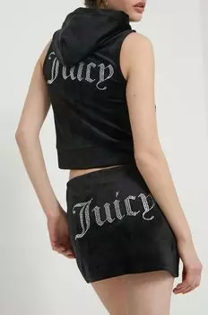 Бархатная юбка Juicy Couture, черный