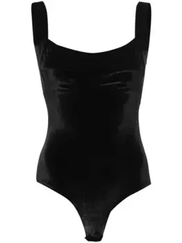 Бархатное боди с квадратным вырезом Atu Body Couture, черный