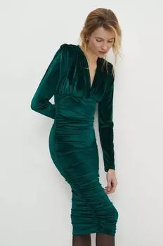 Бархатное платье Answear Lab, зеленый