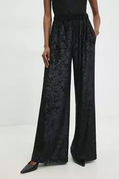 Бархатные брюки Answear Lab, черный