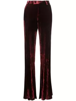 Бархатные брюки с завышенной талией ETRO, красный