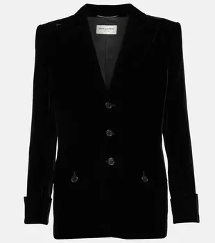 Бархатный блейзер SAINT LAURENT, черный
