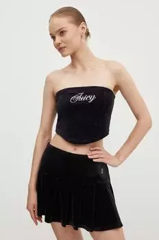 Бархатный топ BAILEY BANDEAU CVC Juicy Couture, черный