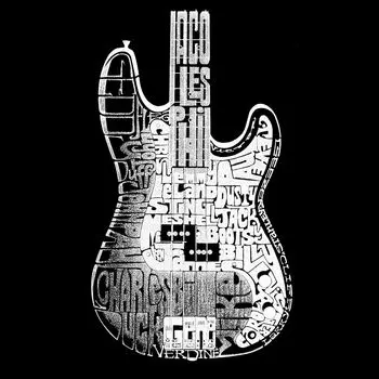 Бас-гитара — мужская футболка премиум-класса Word Art LA Pop Art, черный
