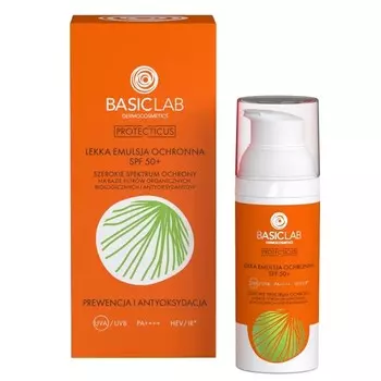 BasicLab Light Protective Emulsion SPF50+ для нормальной, комбинированной и жирной кожи | Емкость: 50 мл