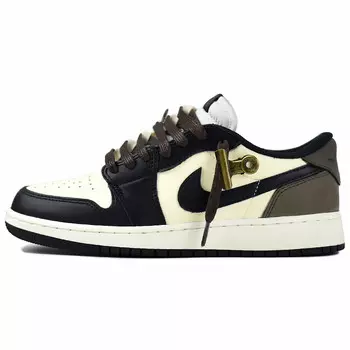 Баскетбольные кроссовки Air 1 Vintage Men Low-Top Black/Beige/Brown Jordan