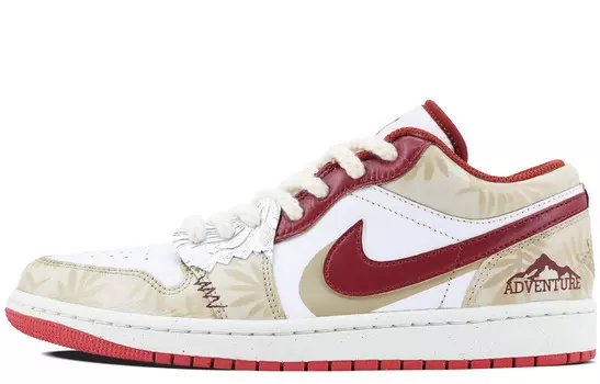 Баскетбольные кроссовки Air 1 Vintage Men Low-top бежевый/красный Jordan