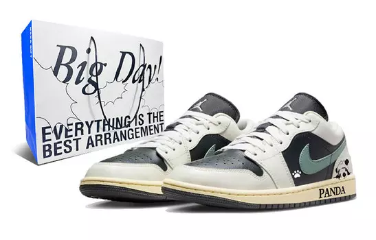 Баскетбольные кроссовки Air 1 Vintage Unisex Low-top Off White/Green Jordan