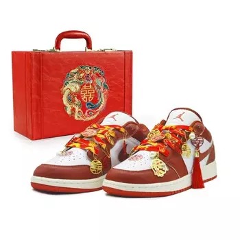 Баскетбольные кроссовки Air 1 Vintage Unisex Low-top Jordan, цвет Red - Dragon and Phoenix
