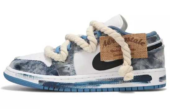Баскетбольные кроссовки Air 1 Vintage женские с низким верхом, джинсовые, синий Jordan