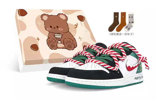 Баскетбольные кроссовки Air 1 Vintage женские с низким верхом белые/черные/зеленые/красные Jordan