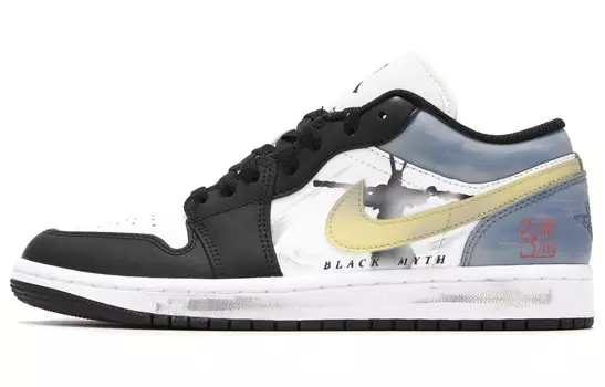 Баскетбольные кроссовки Air 1 Vintage женские с низким верхом, черный/белый/синий Jordan