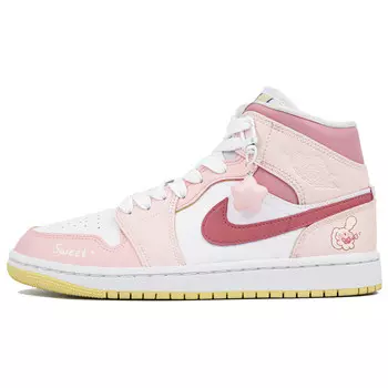 Баскетбольные кроссовки Air 1 Vintage женские, среднего размера, белый/розовый Jordan