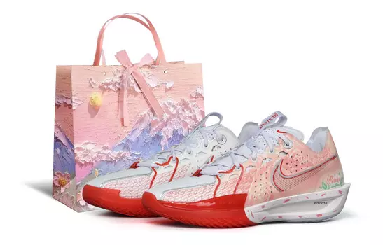 Баскетбольные кроссовки Air Zoom GT Cut 3 унисекс с низким верхом белые/красные Nike