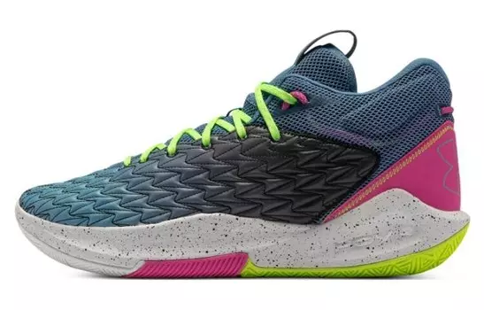 Баскетбольные кроссовки Havoc 5 унисекс средней высоты, зеленые/розовые Under Armour