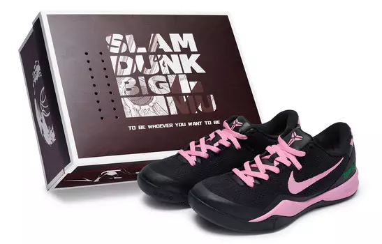 Баскетбольные кроссовки Kobe 8 унисекс с низким верхом, черные/розовые Nike
