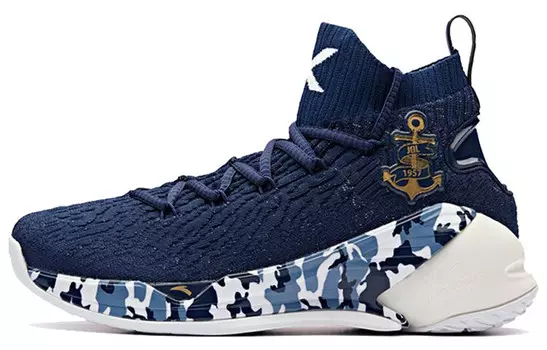 Баскетбольные кроссовки KT4 мужские высокие Sea Fog Blue/white Anta