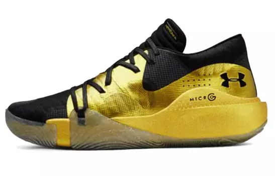 Баскетбольные кроссовки мужские низкие черные/золотые Under Armour