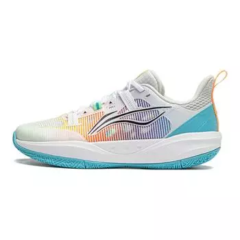 Баскетбольные кроссовки Pioneer Spirit 4 PRIMARY для детей GS Low-top белые оранжевые синие Lining Young, белый/оранжевый/синий