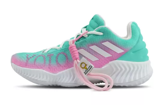 Баскетбольные кроссовки Pro Bounce 2018 мужские с низким верхом зеленые/розовые Adidas