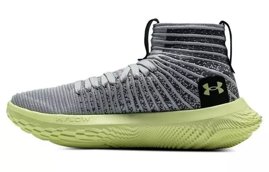 Баскетбольные кроссовки унисекс средней высоты серые/зеленые Under Armour