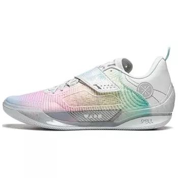 Баскетбольные кроссовки Wade 808 4 Ultra мужские с низким верхом, цвет: морозно-белый/нежно-вишневый розовый/небесно-голубой Lining