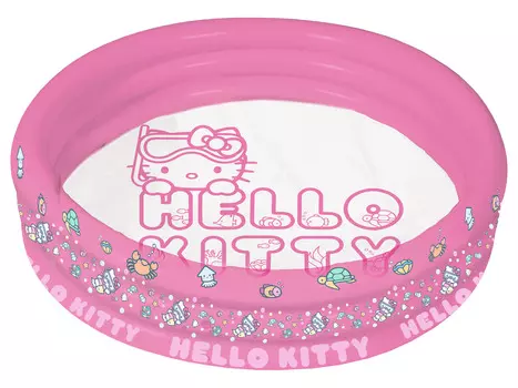 Бассейн Hello Kitty с 3 кольцами, розовый прозрачный, 122 x 23 см