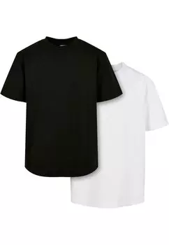 базовая футболка 2 Pack Tall Urban Classics, цвет black/white