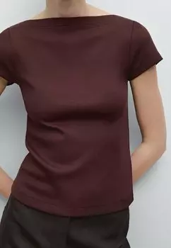 Базовая футболка Massimo Dutti, винно-красный