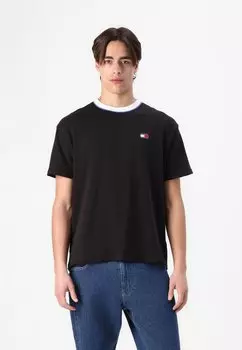 Базовая футболка RINGER BADGE TEE Tommy Jeans, черный