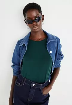 Базовая футболка VMAVA PLAIN NOOS Vero Moda, темно-зеленый
