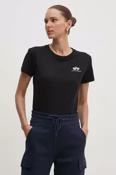 Базовая хлопковая футболка Alpha Industries, черный