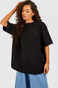 Базовая хлопковая футболка оверсайз Boohoo, черный