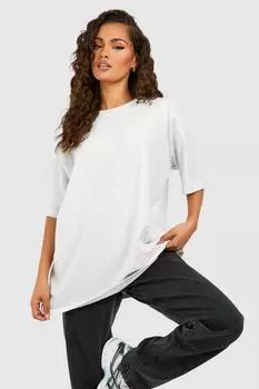 Базовая хлопковая футболка оверсайз Boohoo, серый