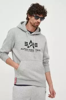 Базовая толстовка с капюшоном Alpha Industries, серый