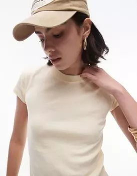 Базовая удлиненная футболка лимонно-желтого цвета Topshop