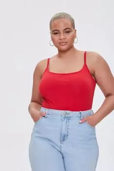 Базовое боди больших размеров из органически выращенного хлопка Forever 21, красный