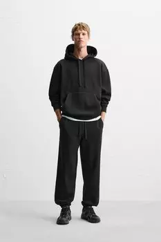 Базовые брюки-джоггеры ZARA, черный