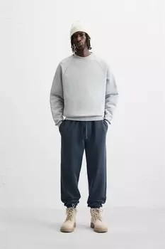 Базовые брюки-джоггеры ZARA, синий