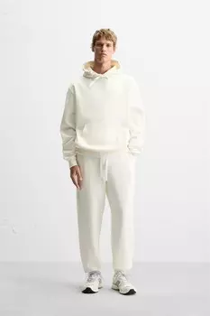 Базовые брюки-джоггеры ZARA, устрично-белый