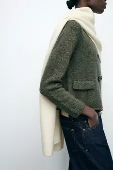 Базовый шарф ZARA, экрю