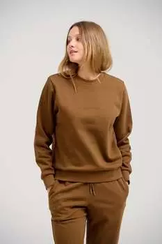 Базовый свитшот с круглым вырезом Teeshoppen, коричневый
