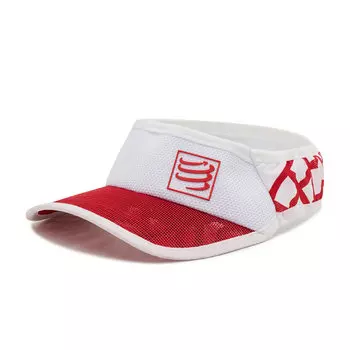 Бейсболка Compressport SpiderwebUltra Visor, красный белый