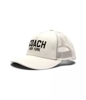 Бейсболка дальнобойщик Coach, экрю