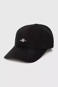 Бейсболка из хлопка Gant, черный