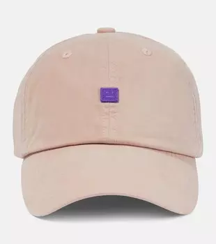 Бейсболка Micro Face из хлопка Acne Studios, бежевый