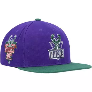 Бейсболка Mitchell & Ness Milwaukee Bucks, фиолетовый
