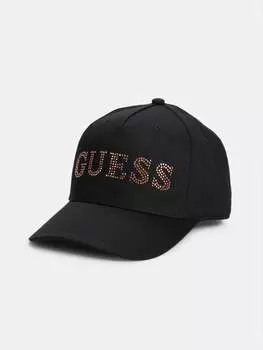 Бейсболка с логотипом из страз Guess Factory, розовый