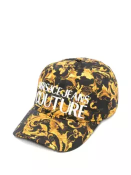 Бейсболка с принтом Baroque Versace Jeans Couture, черный