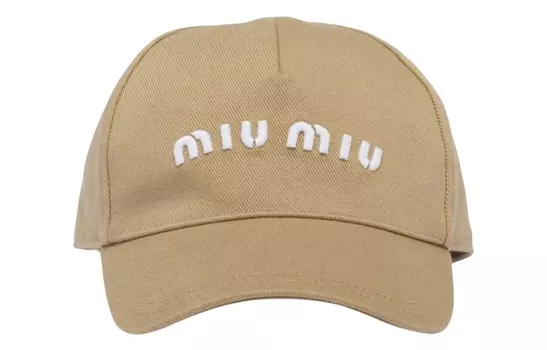 Бейсболка с вышитым логотипом Drill MIU MIU, Umber